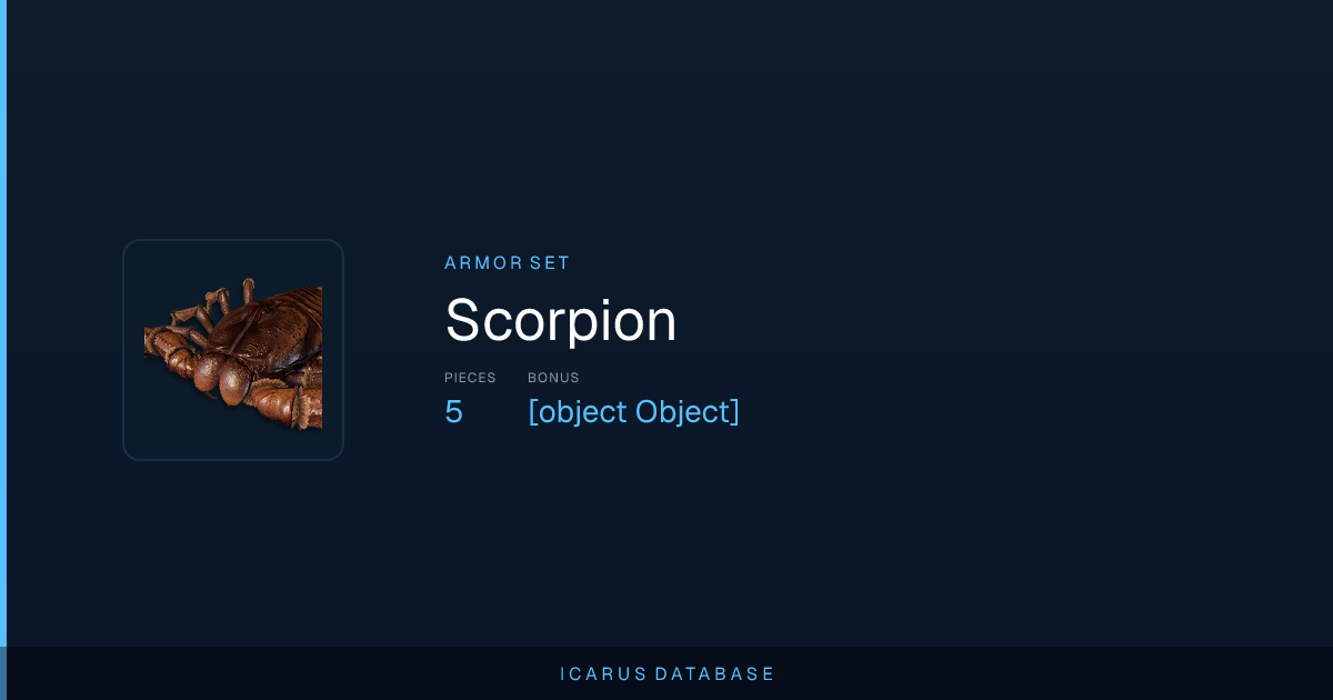 Scorpion Armor Set | Icarus Database