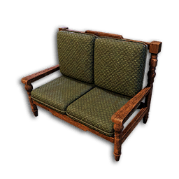Carved Wood 2-Seater Couch