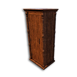 Carved Wood Narrow Wardrobe