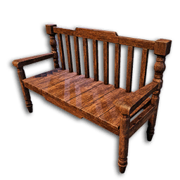 Carved Wood Sitting Bench