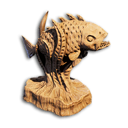 Wood Piranha Statue