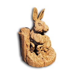 Wood Rabbit Statue