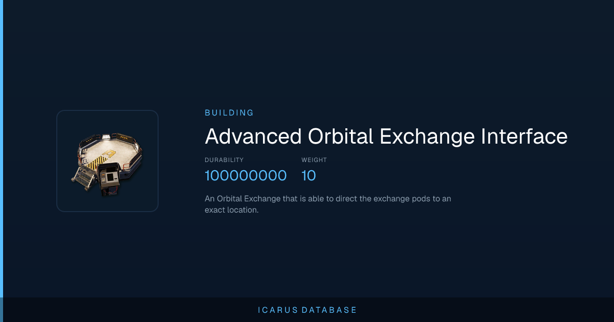 Icarus Advanced Orbital Exchange Interface | Icarus Database