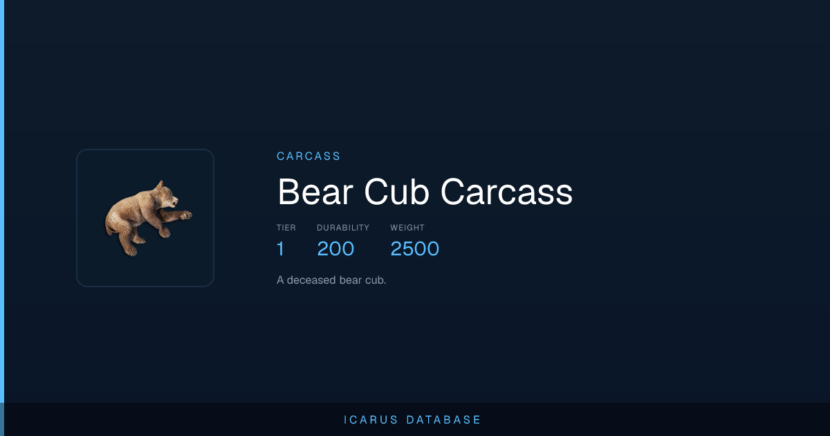 Icarus Bear Cub Carcass | Icarus Database