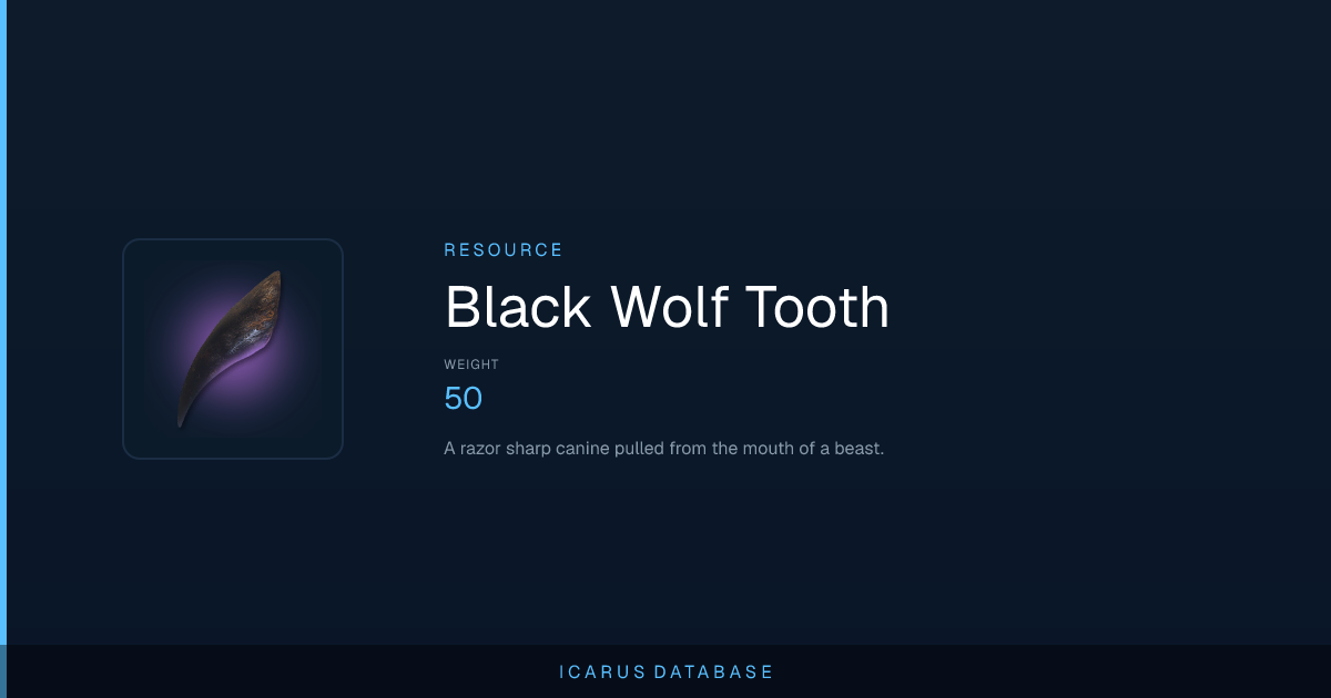 Icarus Black Wolf Tooth | Icarus Database