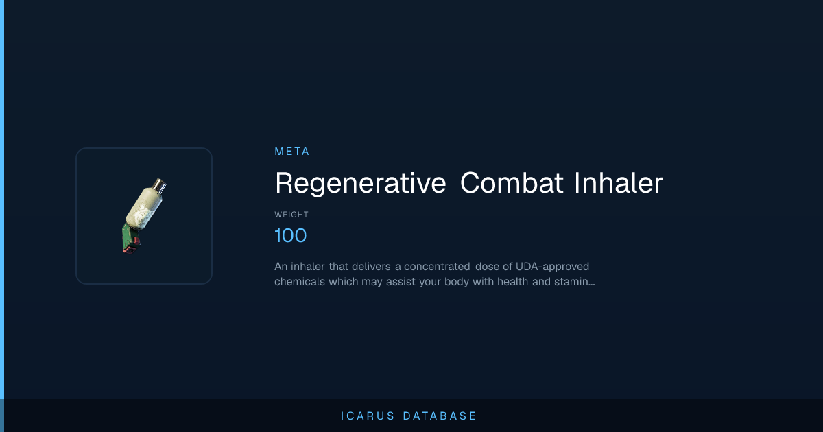 Icarus Regenerative Combat Inhaler | Icarus Database