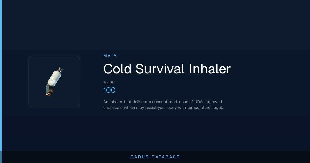 Icarus Cold Survival Inhaler | Icarus Database