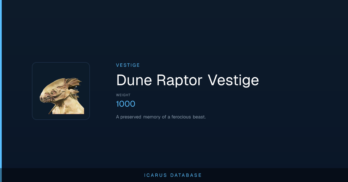 Icarus Dune Raptor Vestige | Icarus Database