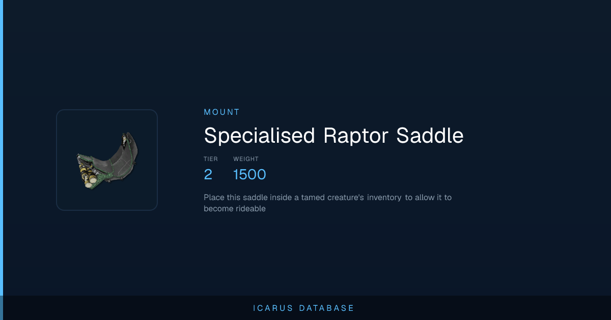 Icarus Specialised Raptor Saddle | Icarus Database