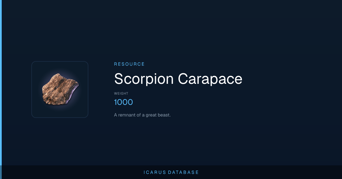 Icarus Scorpion Carapace | Icarus Database