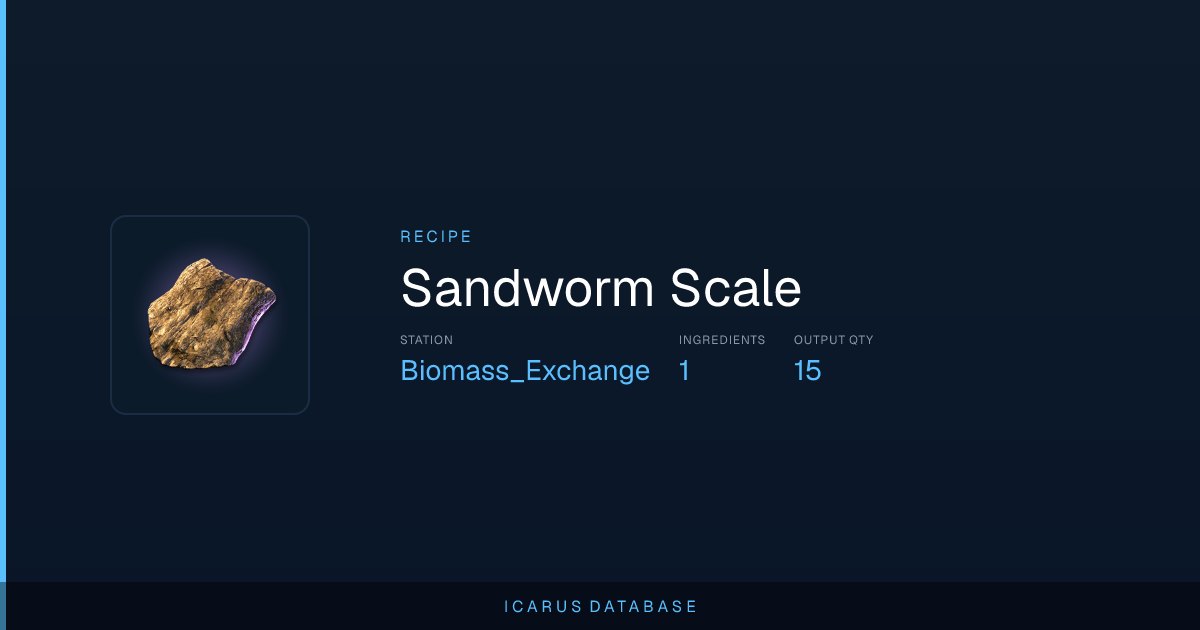 Icarus Worm Scale Recipe | Icarus Database