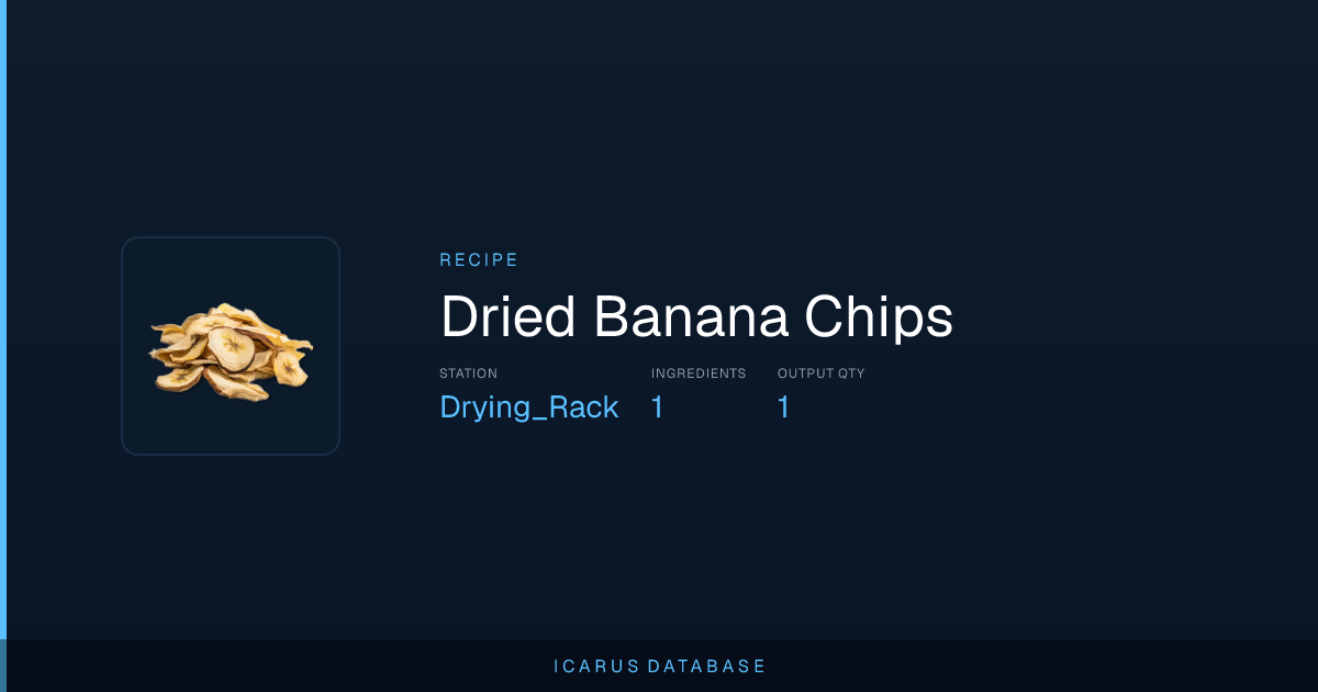 Icarus Dried Banana Chips Recipe | Icarus Database