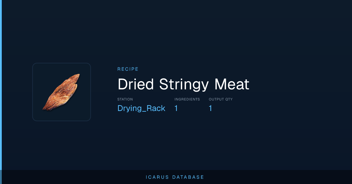 Icarus Dried Stringy Meat Recipe | Icarus Database