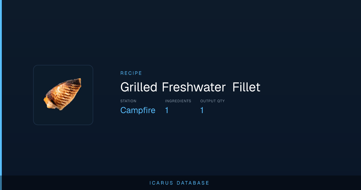 Icarus Grilled Freshwater Fillet Recipe | Icarus Database