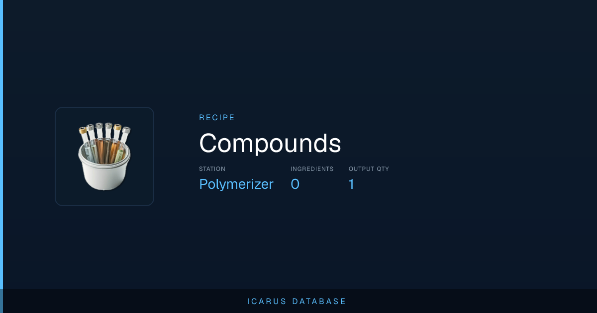 Icarus Compounds Recipe | Icarus Database